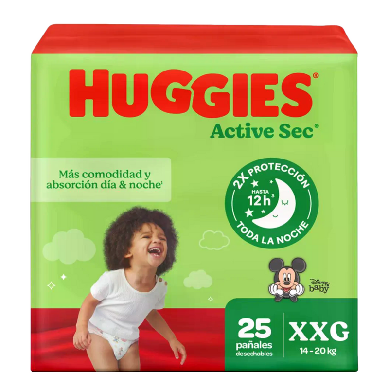 PAÑALES HUGGIES ACTIVE SEC ETAPA 5 X25 UND