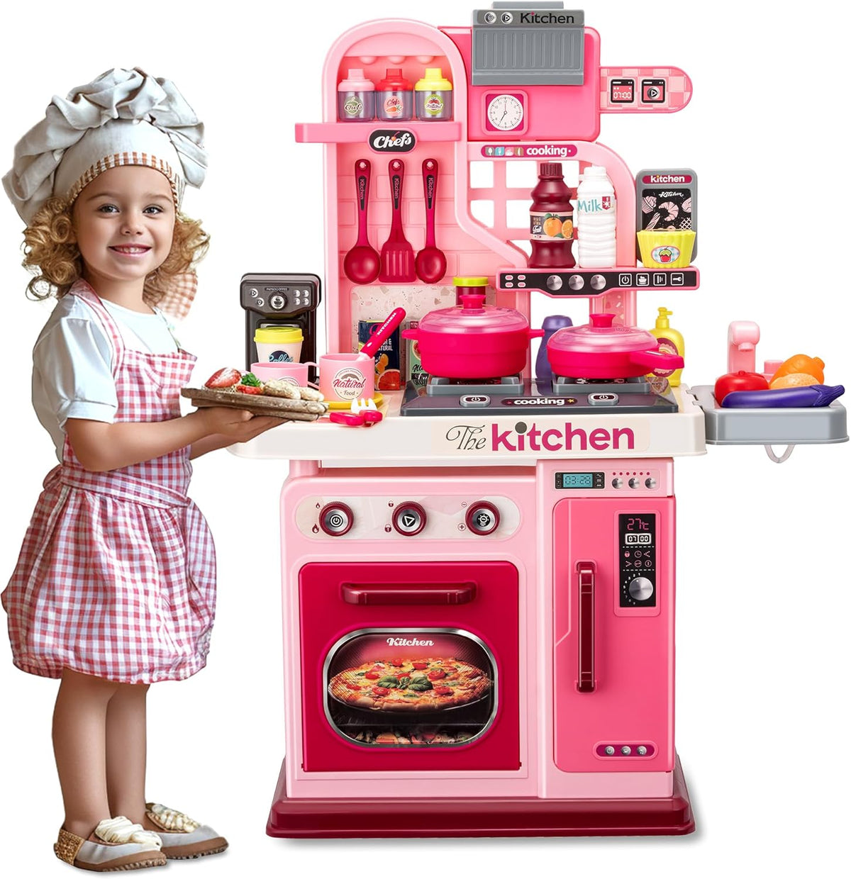 Cocina Infantil De Madera, Kit De Juguetes De Cocina Con Efectos De Sonido Cafetera Maquina De Hielo Microondas Fregadero 16 Accesorios Blanco 98879291 Cocina Infantil De Madera, Kit De Juguetes De Cocina Con Efectos De Sonido Cafetera Maquina De Hielo Microondas Fregadero 16 Accesorios Blanco 98879291