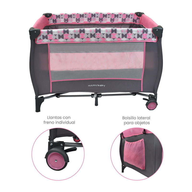 CORRAL ESTÁNDAR NIZA HAPPY BABY - ROSADO