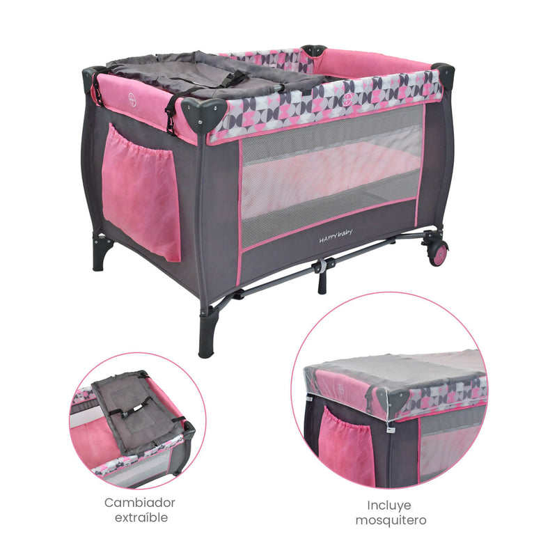 CORRAL ESTÁNDAR NIZA HAPPY BABY - ROSADO
