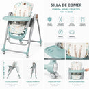 SILLA DE COMER MECEDORA GRAVY EB637 VERDE DINOSAURIOS EBABY