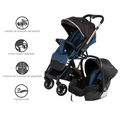 Coche Maleta Reversible + portabebe SPARROW - EB170 Azul ebaby