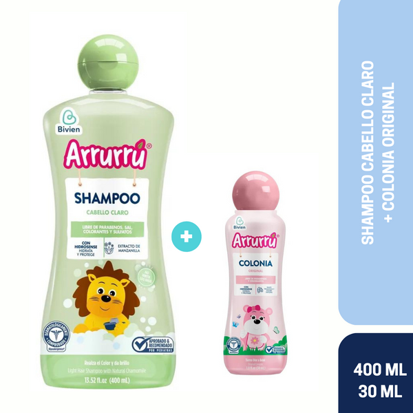 SHAMPOO MANZANILLA X400 + COLONIA ROSADA X30 AAB396 ARRURRÚ