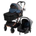 Coche Cuna Moises CLINT + portabebe  EB155 Azul Ebaby