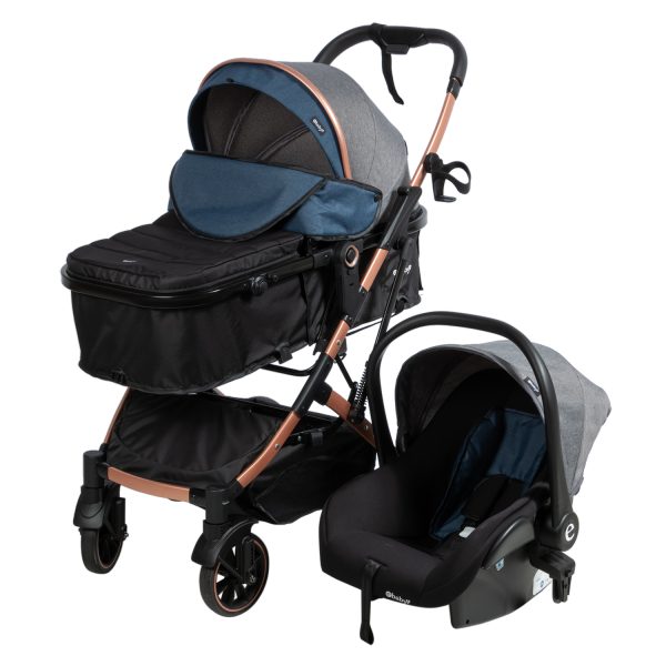 Coche Cuna Moises CLINT + portabebe  EB155 Azul Ebaby
