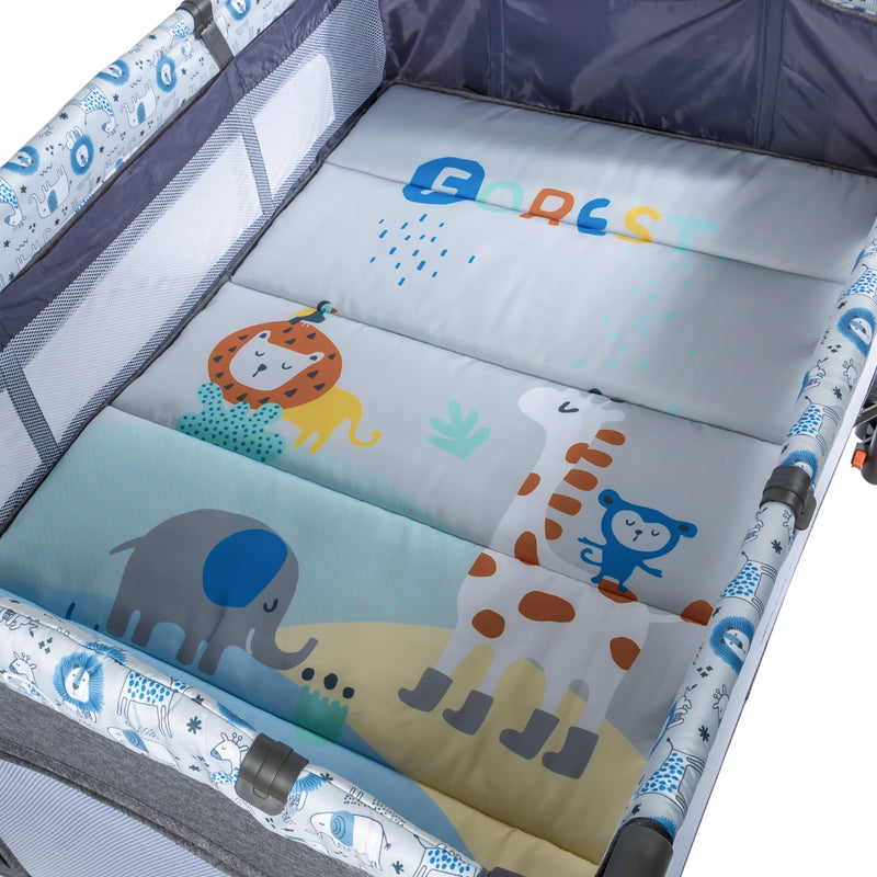 CUNA CORRAL MECEDORA SALLY EB716-3 OH EBABY GRIS - AZUL