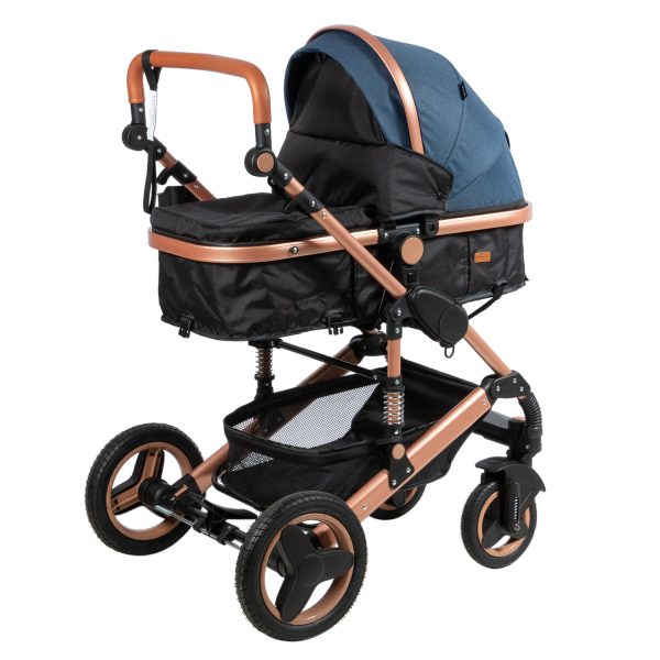 Coche Cuna Moisés de lujo SAGIRA EB156 Azul Ebaby