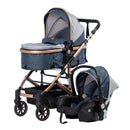 COCHE CUNA MOISES COMFORT + PORTABEBÉ EB147 EBABY AZUL