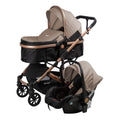 COCHE CUNA MOISÉS CONFORT + PORTABEBÉ FUNCIÓN MALETA EB-R147P-1 BEIGE EBABY
