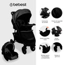 COCHE TRAVEL SYSTEM SIENNA 5282 - NEGRO BEBESIT