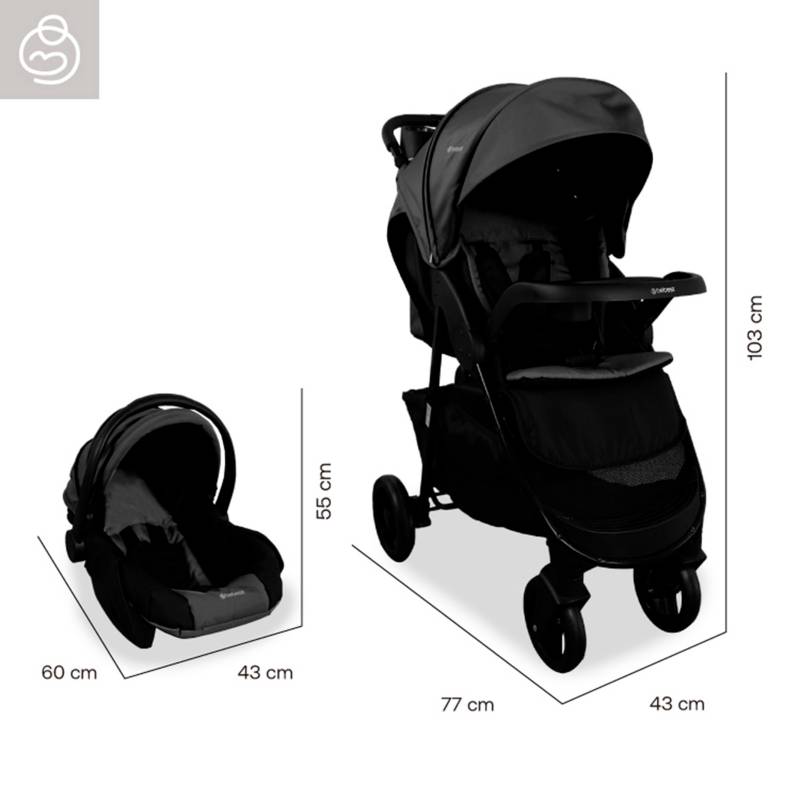 COCHE TRAVEL SYSTEM SIENNA 5282 - NEGRO BEBESIT