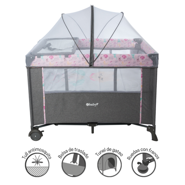 CUNA CORRAL COLECHO NALA EB751-1 OH EBABY ROSADO