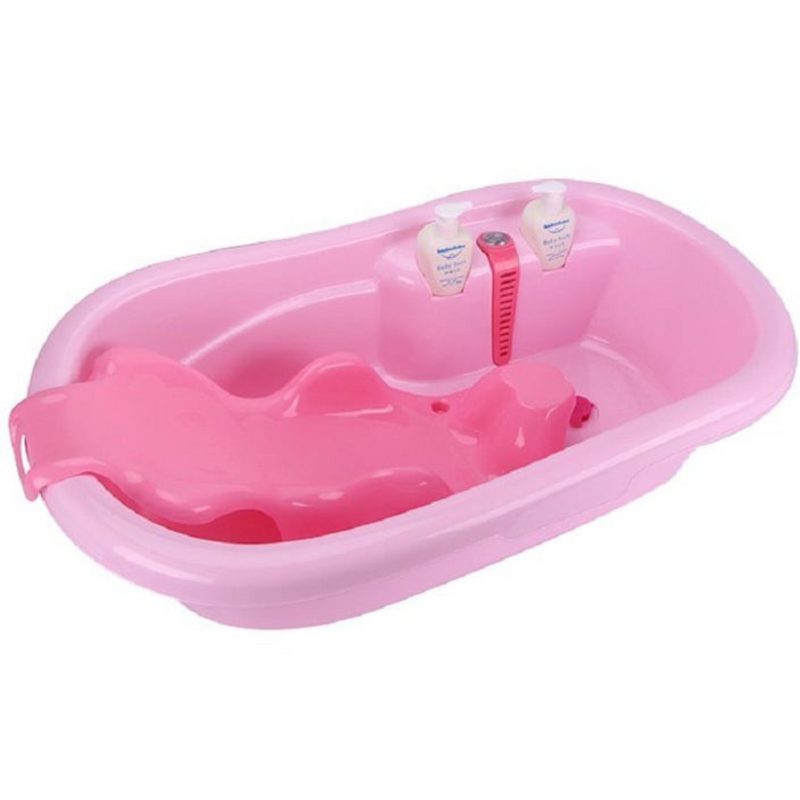 BAÑERA PLEGABLE + SOPORTE BSP-101 BEBESITOS ROSADA