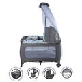 CUNA CORRAL MECEDORA SALLY EB 716-3 EBABY GRIS - AZUL