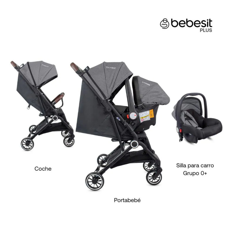 COCHE TRAVEL SYSTEM MICRO JCTSX5 GRIS BEBESIT -