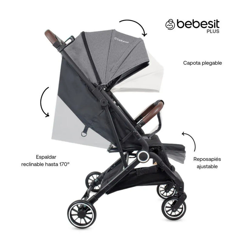 COCHE TRAVEL SYSTEM MICRO JCTSX5 GRIS BEBESIT -