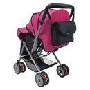 COCHE CUNA REVERSIBLE PASEADOR + BOLSO DALLAS ROSADO HAPPY BABY
