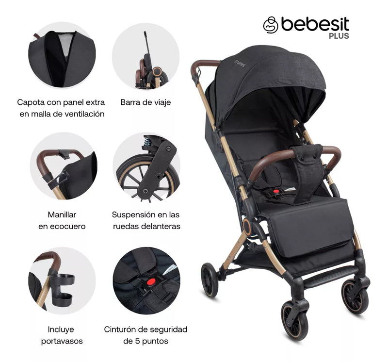 COCHE TRAVEL SYSTEM MICRO JCTSX5 NEGRO BEBESIT