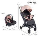 COCHE TRAVEL SYSTEM MICRO JCTSX5 ROSADO BEBESIT