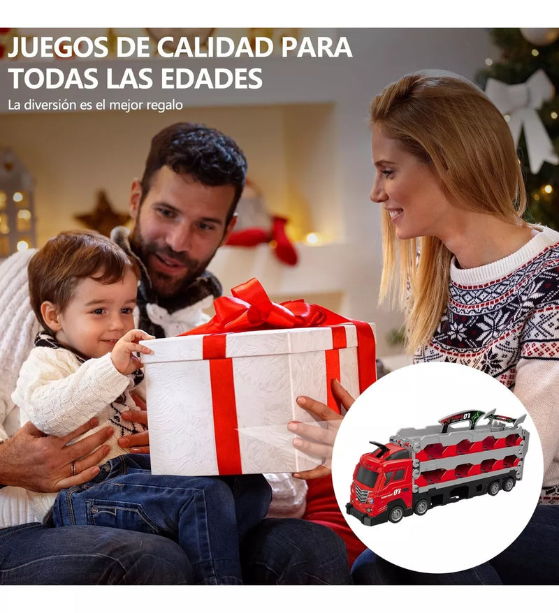 CAMION NIÑERA + 4 AUTOS ZD2308 MUNBE