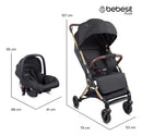 COCHE TRAVEL SYSTEM MICRO JCTSX5 NEGRO BEBESIT