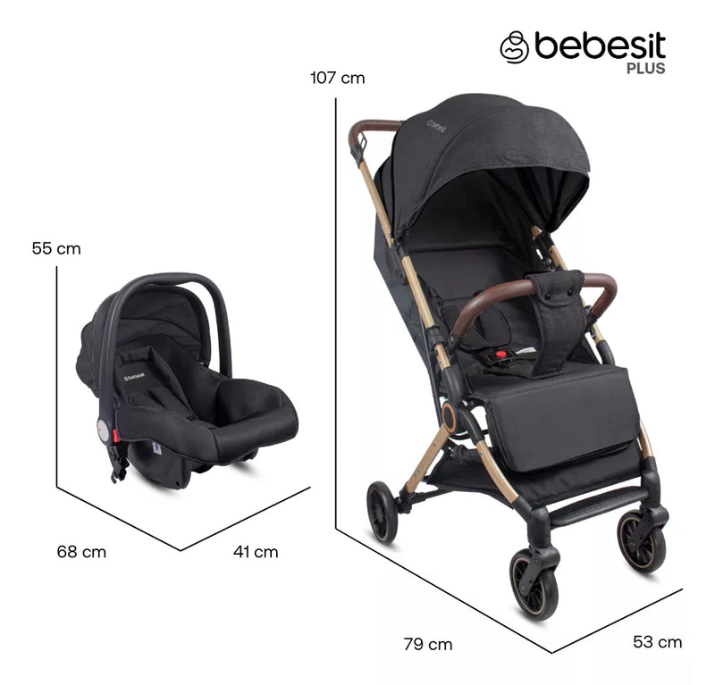 COCHE TRAVEL SYSTEM MICRO JCTSX5 NEGRO BEBESIT