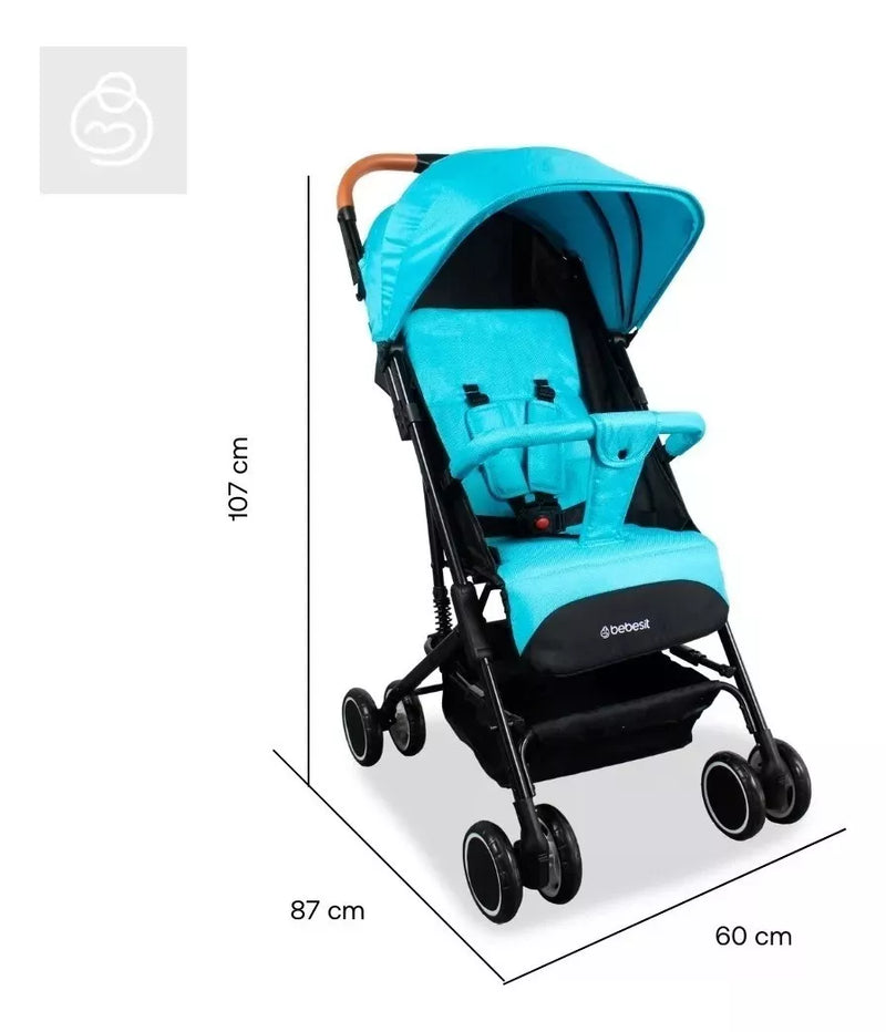 COCHE COMPACTO MALETA BIT JC207 - AZUL BEBESIT
