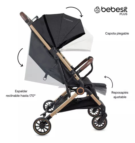COCHE TRAVEL SYSTEM MICRO JCTSX5 NEGRO BEBESIT