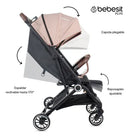 COCHE TRAVEL SYSTEM MICRO JCTSX5 ROSADO BEBESIT
