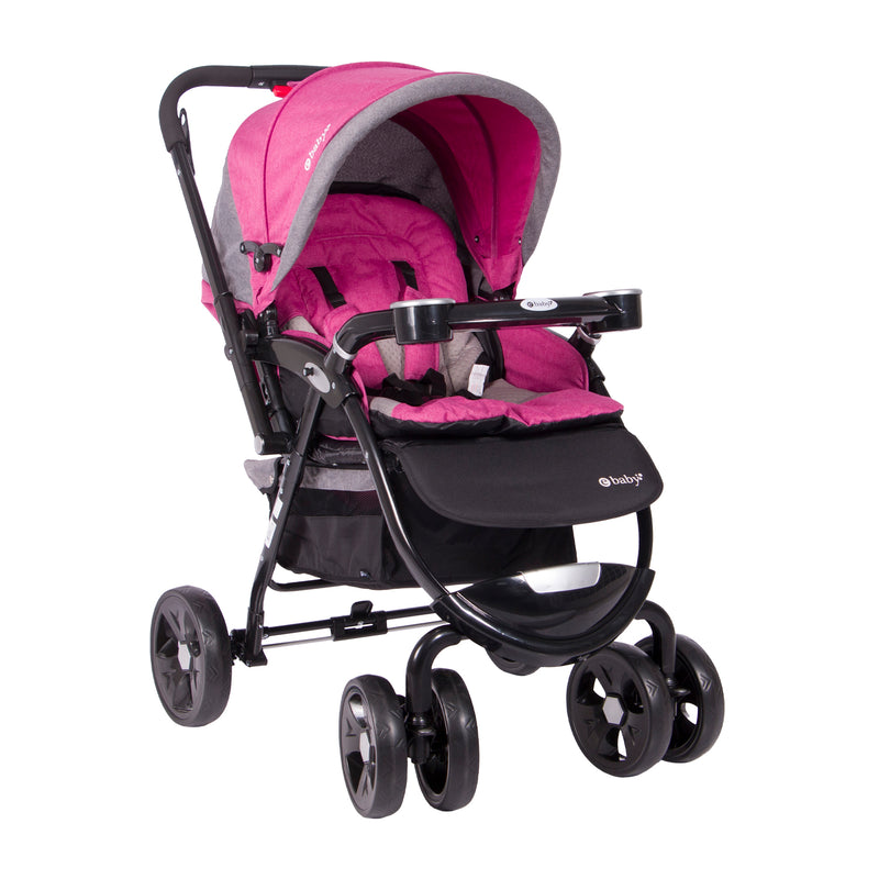 COCHE CUNA BORIS EB1144 ROSADO EBABY