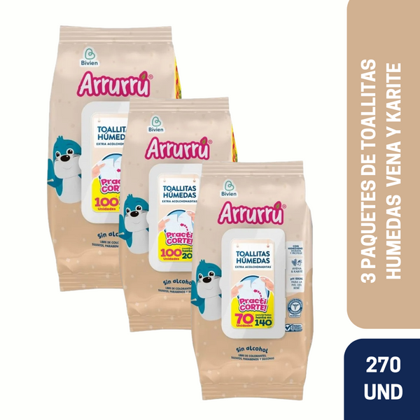 TOALLAS HUMEDAS AVENA Y KERITÉ X270 AAB295 ARRURRÚ