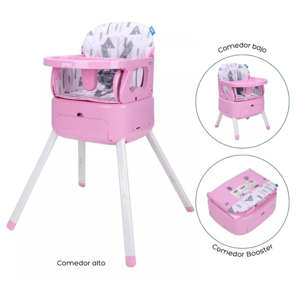 SILLA COMEDOR 3 EN 1 BOOSTER BONY PRIORI ROSADO