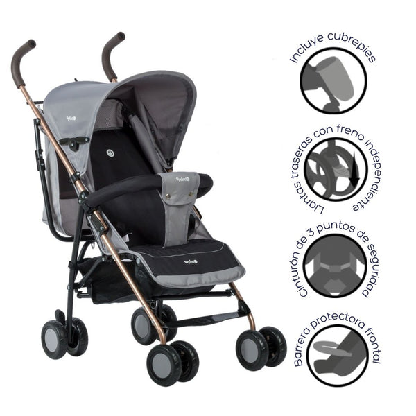 COCHE PASEADOR BASTON ZAZU EB217 GRIS EBABY