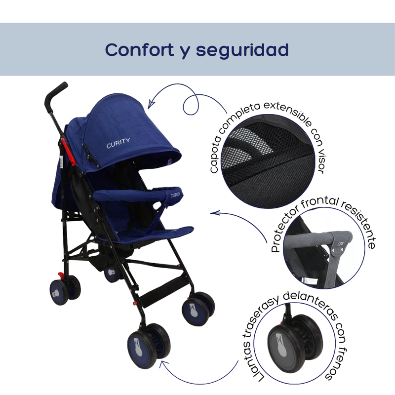 COCHE PASEADOR 808D CURITY AZUL
