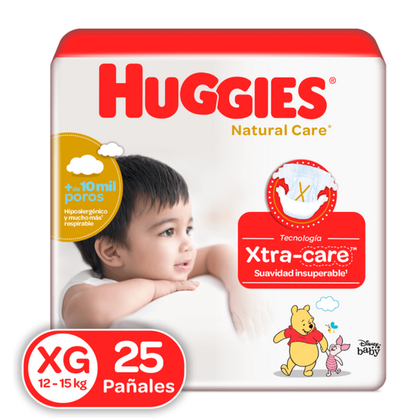 PAÑALES HUGGIES NATURAL CARE ETAPA 4 X25 UND