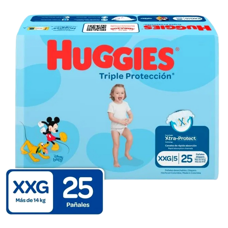 PAÑALES HUGGIES XTRA-PROTECT ETAPA 5 X25 UND