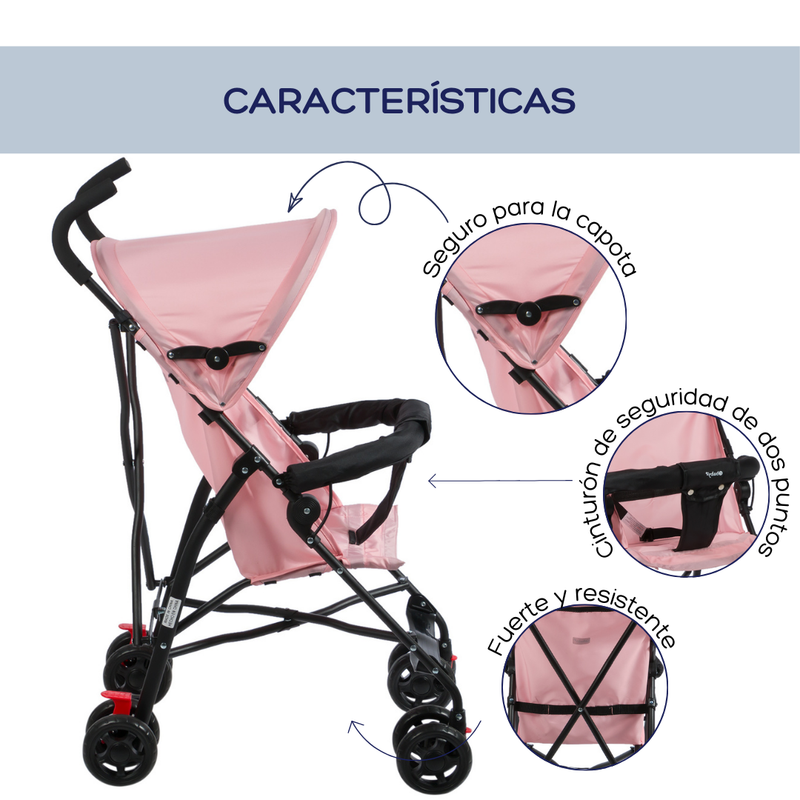 COCHE PASEADOR BLUM EB2013 EBABY ROSADO
