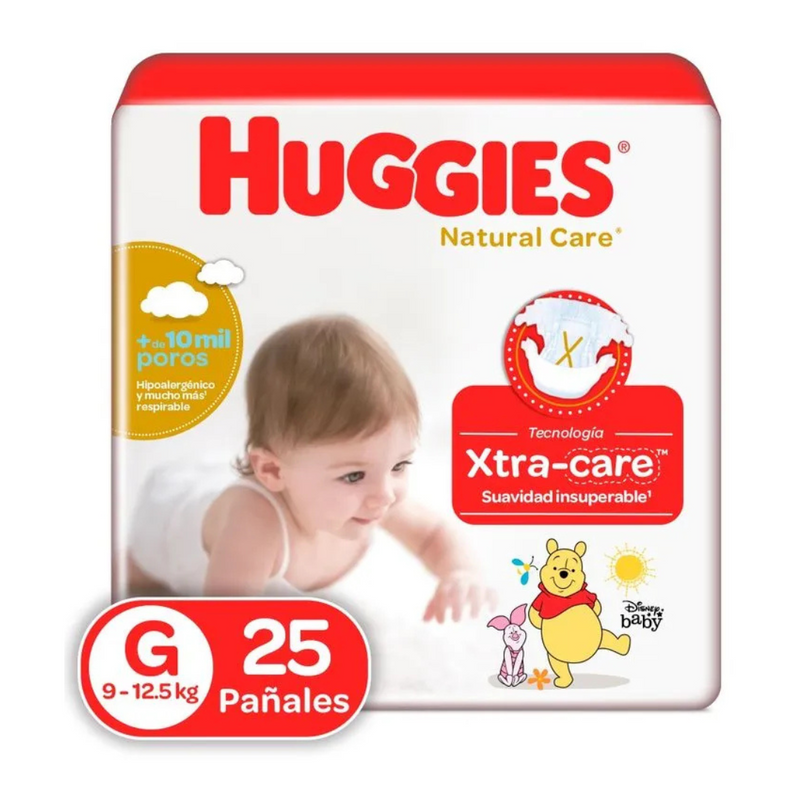 PAÑALES HUGGIES NATURAL CARE ETAPA 3 X25 UND