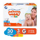 PAÑALES WINNY SEC ETAPA 3 X30 + GRATIS TOALLITAS HÚMEDAS ALOE X10 UND