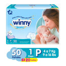 PAÑALES WINNY SENSITIVE GOLD ETAPA 1 X50 + GRATIS TOALLITAS HÚMEDAS RECIÉN NACIDO X20 UND