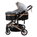 COCHE CUNA MOISÉS CONFORT FUNCIÓN MALETA EB-R147-1 GRIS EBABY