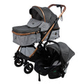 COCHE CUNA MOISÉS RONDA PLUS + PORTABEBÉ EB132-1 GRIS EBABY