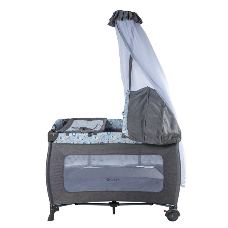 CUNA CORRAL MECEDORA SALLY EB716-3 OH EBABY GRIS - AZUL