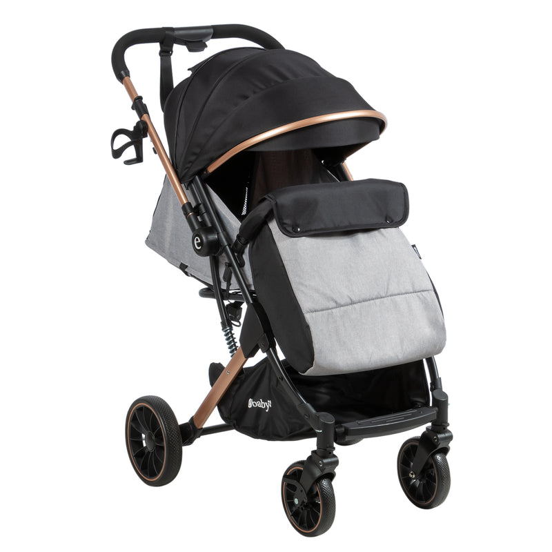 Coche Maleta Reversible + portabebe SPARROW - EB170 Gris ebaby