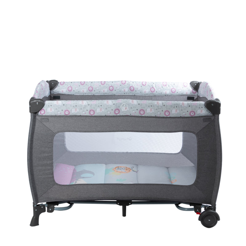 CUNA CORRAL MECEDORA SALLY EB716-3 OH EBABY GRIS - ROSADO