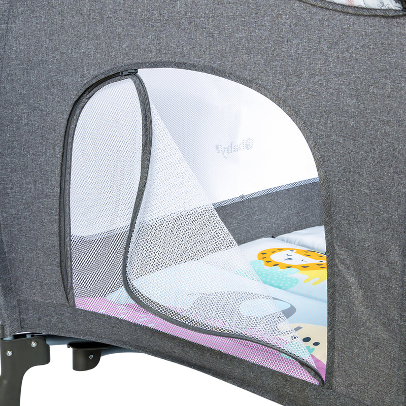 CUNA CORRAL MECEDORA SALLY EB716-3 OH EBABY GRIS - ROSADO