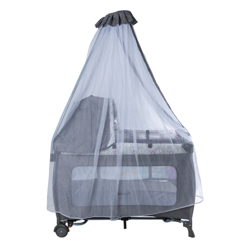 CUNA CORRAL MECEDORA SALLY EB716-3 OH EBABY GRIS - ROSADO