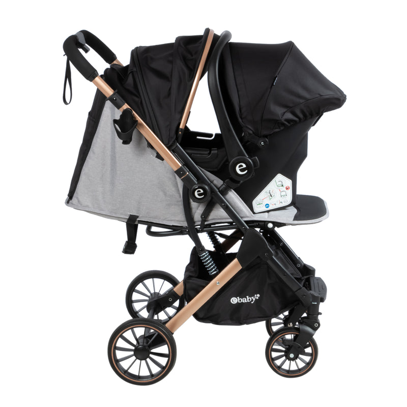 Coche Maleta Reversible + portabebe SPARROW - EB170 Gris ebaby