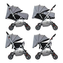 COCHE CUNA REVERSIBLE PASEADOR + BOLSO DALLAS GRIS HAPPY BABY