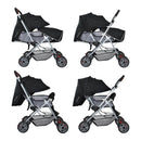 COCHE CUNA REVERSIBLE PASEADOR + BOLSO DALLAS NEGRO HAPPY BABY